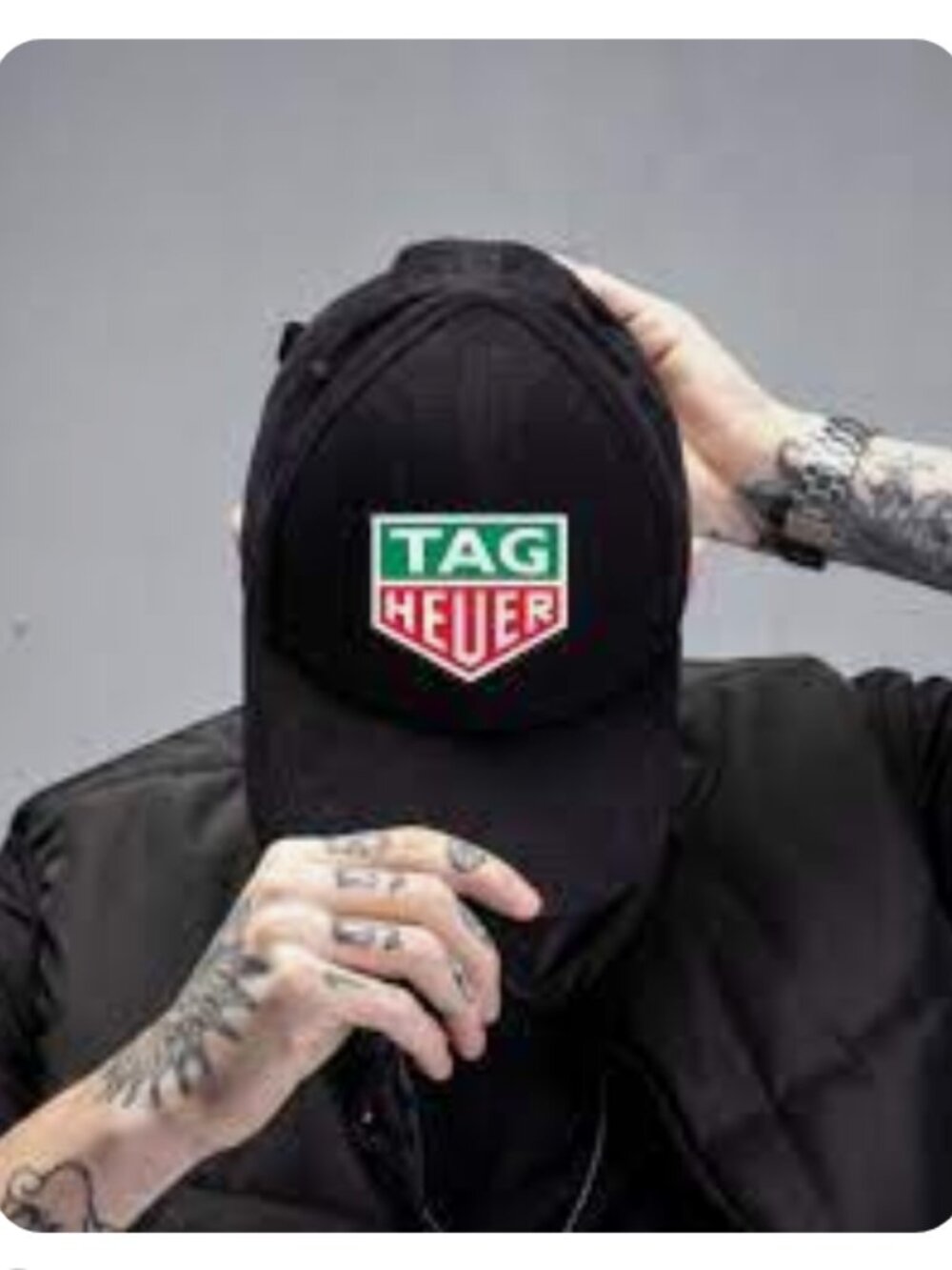 (New) Tag Heuer | Black Cap with Green & Red Shield Logo